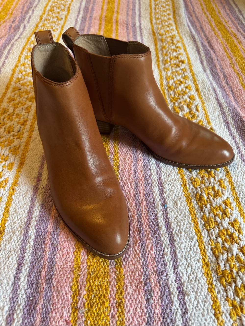 Madewell Chestnut Brown Leather Ankle Booties